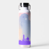 Mooie Waterverf Floral Mosque Islamic Gift Waterfles (Voorkant)