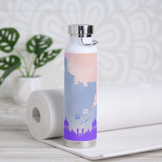 Mooie Waterverf Floral Mosque Islamic Gift Waterfles (Yoga)