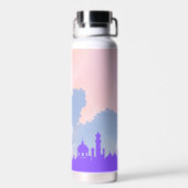 Mooie Waterverf Floral Mosque Islamic Gift Waterfles (Achterkant)