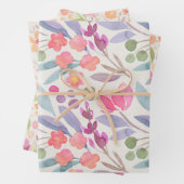 Mooie Waterverf Floral Pattern Inpakpapier Vel (In situ)