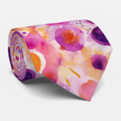 Mooie Waterverf Floral Pattern Stropdas (Opgerold)