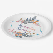 Mooie Waterverf Floral Ramadan Kareem Papieren Bordje (Gekanteld)