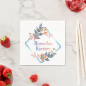 Mooie Waterverf Floral Ramadan Kareem Servet (Insitu)