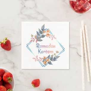 Mooie Waterverf Floral Ramadan Kareem Servet