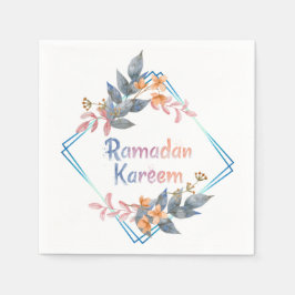 Mooie Waterverf Floral Ramadan Kareem Servet