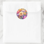 Mooie Waterverf Floral Ronde Sticker (Tas)