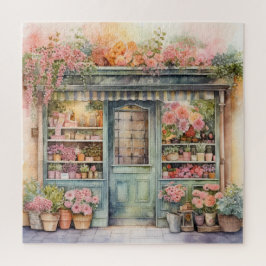 Mooie Waterverf Floral Storefront Legpuzzel