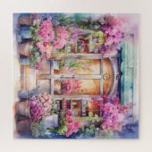Mooie Waterverf Floral Storefront Legpuzzel (Horizontaal)