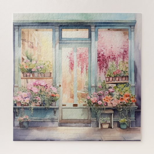 Mooie Waterverf Floral Storefront Legpuzzel (Verticaal)