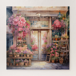 Mooie Waterverf Floral Storefront Legpuzzel