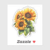 Mooie Waterverf Floral Sunflower Bouquet Sticker (Vel)