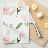 Mooie Waterverf Floral Theedoek (Quarter Fold)