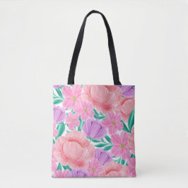 Mooie Waterverf Floral Tote Bag