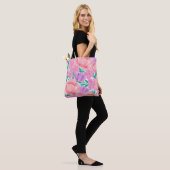 Mooie Waterverf Floral Tote Bag (Op model)