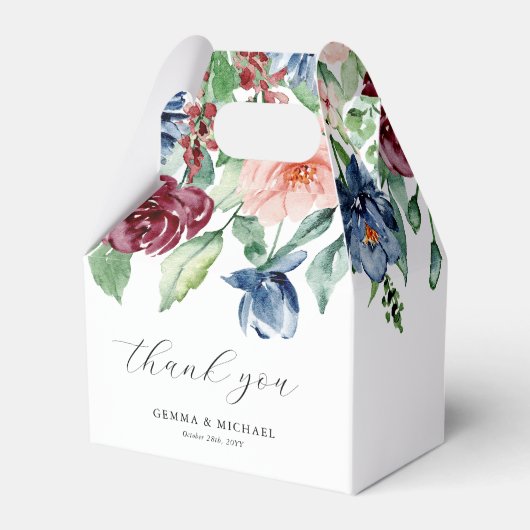 Mooie Waterverf Floral Wedding Bedankdoosjes (Achterkant)