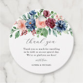 Mooie Waterverf Floral Wedding Bedankjes Labels (Voorkant)