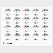 Mooie Waterverf Floral Wedding Ronde Sticker (Vel)
