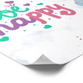 Mooie Waterverf Floral Wees blij Poster (Hoek)