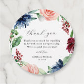 Mooie Waterverf Floral Wreath bruiloft Bedankjes Labels (Voorkant)
