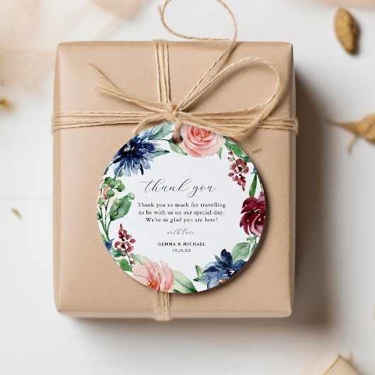 Mooie Waterverf Floral Wreath bruiloft Bedankjes Labels