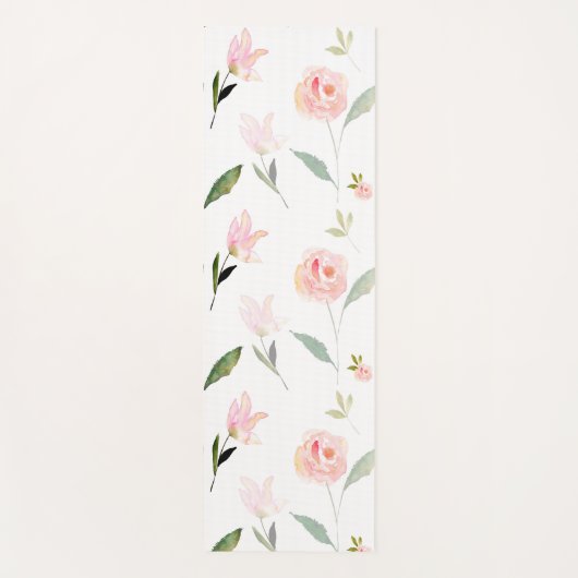 Mooie Waterverf Floral Yogamat (Voorkant)