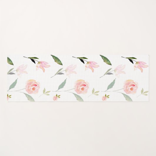 Mooie Waterverf Floral Yogamat (Voorkant (horizontaal))