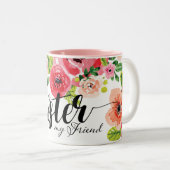 Mooie Waterverf Floral zuster Mok (Voorkant rechts)