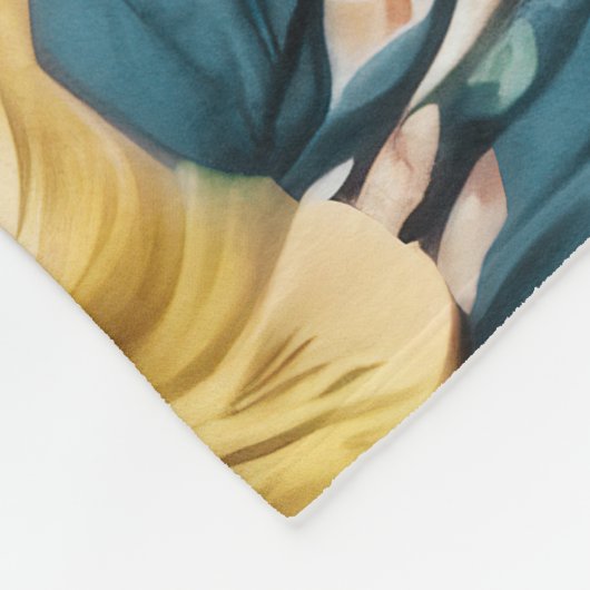 Mooie waterverf florale fleece deken (Hoek)