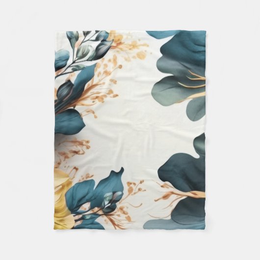 Mooie waterverf florale fleece deken (Voorkant)