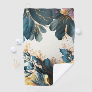 Mooie waterverf florale golfhanddoek