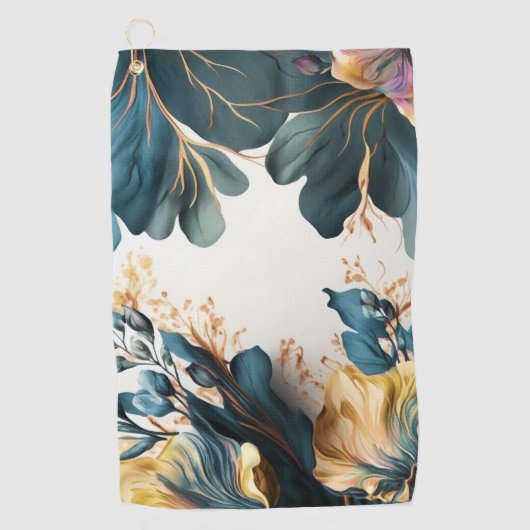 Mooie waterverf florale golfhanddoek (Voorkant)