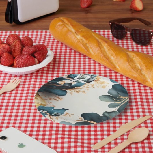 Mooie waterverf florale papieren bordje (Picknick)