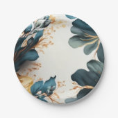 Mooie waterverf florale papieren bordje (Voorkant)