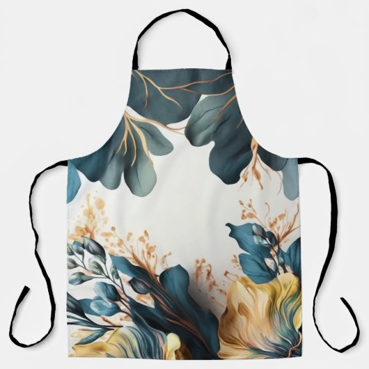 Mooie waterverf florale schort (Voorkant)