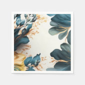 Mooie waterverf florale servet (Voorkant)