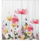 Mooie waterverf florale tuinelegant douchegordijn (Voorkant)
