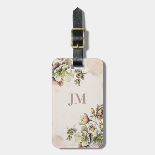 Mooie waterverf florale vormgeving bagagelabel (Voorkant verticaal)