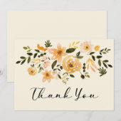 Mooie waterverf florale vormgeving bedankkaart (Voorkant / Achterkant)