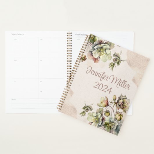 Mooie waterverf florale vormgeving planner (Display)