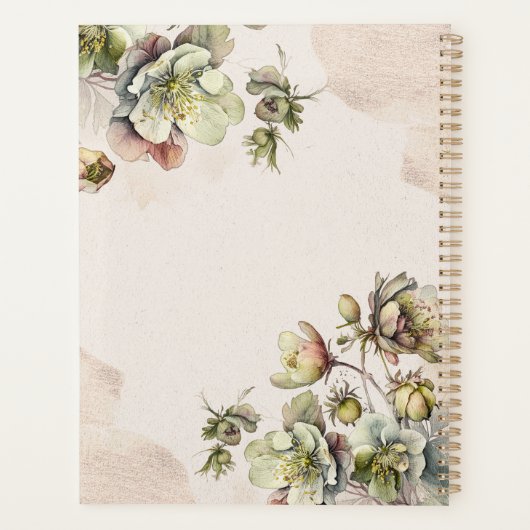 Mooie waterverf florale vormgeving planner (Achterkant)