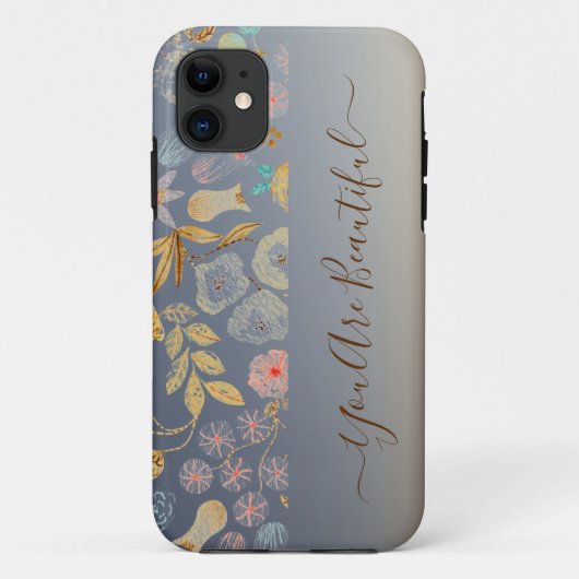 Mooie waterverf floreel patroon iPhone Case (Achterkant)