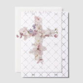 Mooie Waterverf Flower Cross Vellum Uitnodigingen (Offset (Uitnodiging))