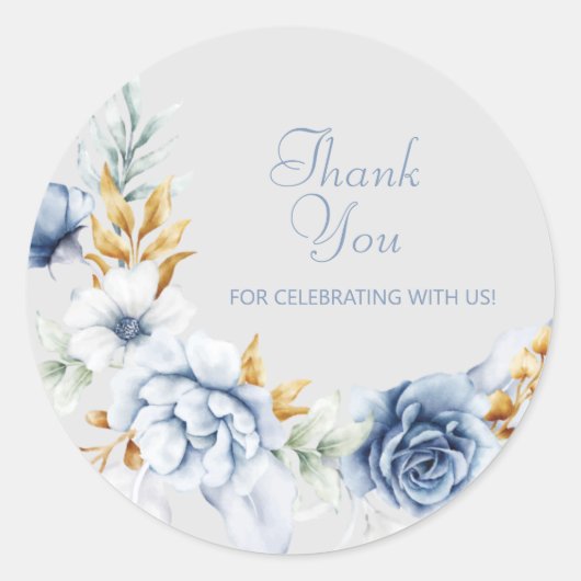 Mooie Waterverf Flower Dank je wel Ronde Sticker (Voorkant)