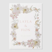 Mooie Waterverf Flower Lijst Vellum Uitnodigingen (Voorkant)