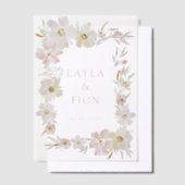 Mooie Waterverf Flower Lijst Vellum Uitnodigingen (Offset)