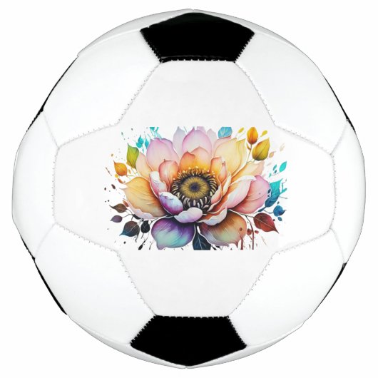 Mooie Waterverf Flower Voetbal (Voorkant)
