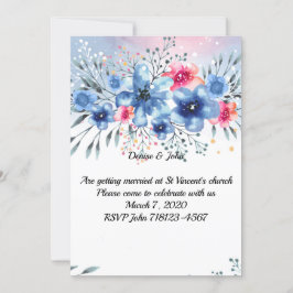 Mooie Waterverf Flower Wedding Kaart