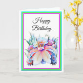 Mooie Waterverf Flowers Birthday Kaart (Gele Bloem)