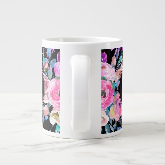 Mooie Waterverf Flowers Grote Koffiekop (Achterkant)