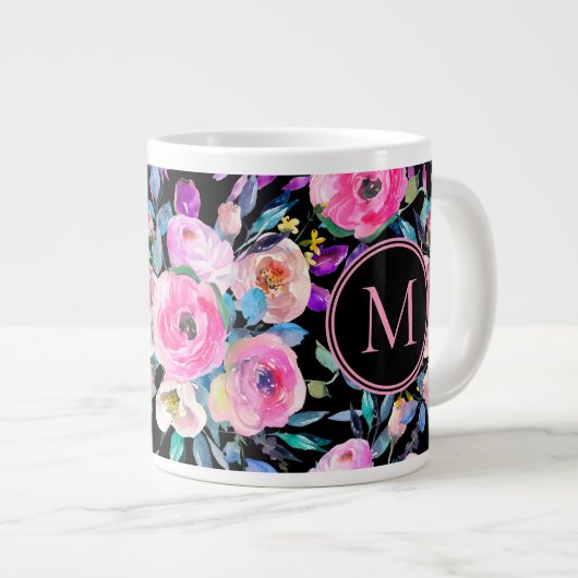 Mooie Waterverf Flowers Grote Koffiekop (Voorkant rechts)